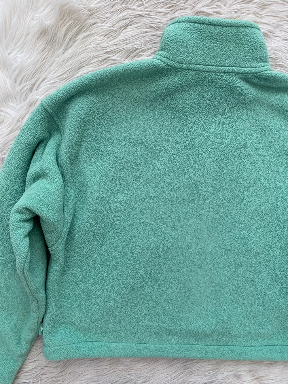 Aritzia TNA Lena Polar 1/2 Half Zip Fleece Sweater Pullover Light Green S - Picture 9 of 11